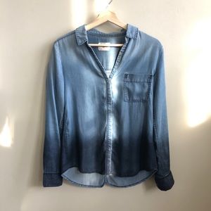 Anthropologie Ombre Chambray Button Up